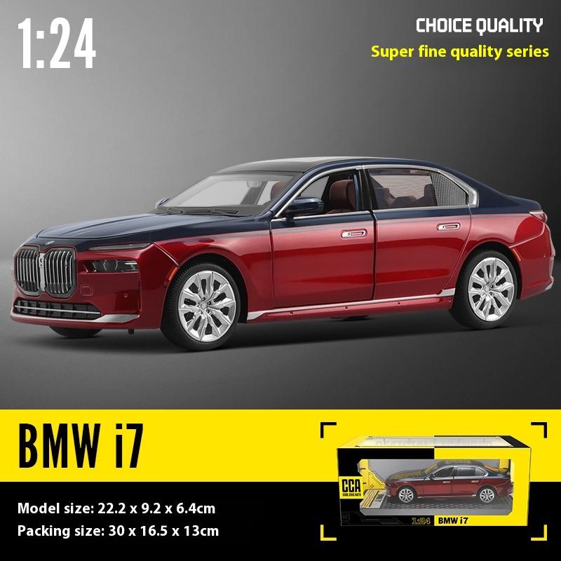 1/24 Scale BMW THE I7 G70 M70L Pure Electric New Energy Limousine Alloy Metal Diecast Car Model Sound & Light Ornaments Gift Child