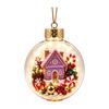 Purple 3D Christmas Tree Ornament with Warm Light, Transparent Ball with Christmas Scene, Festive Hanging Decoration for Christmas Tree