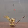 Antique Copper-Gold Phoenix Incense Burner - Portable Alloy Holder Ornament