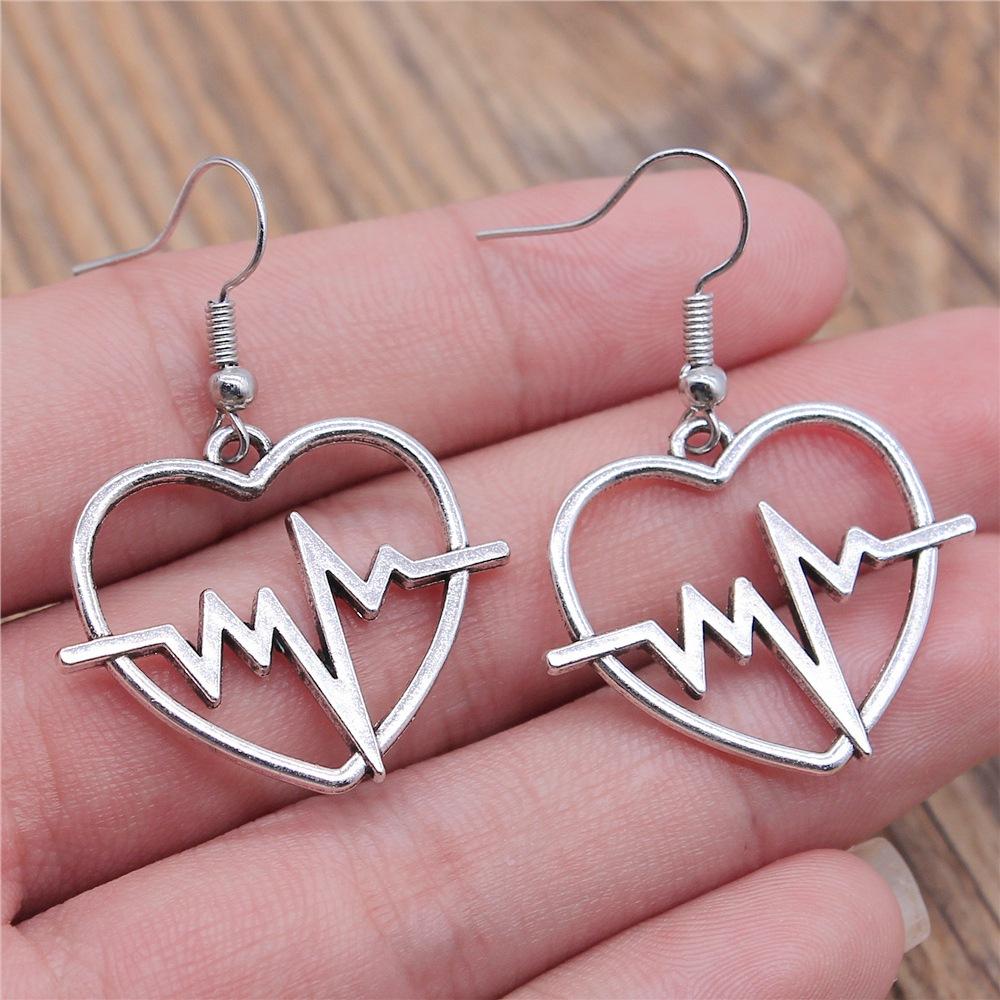 24 Styles Simple Design Gothic Punk Style Hollow Heart Drop Earrings For Women Vintage Fashion Earring Gift