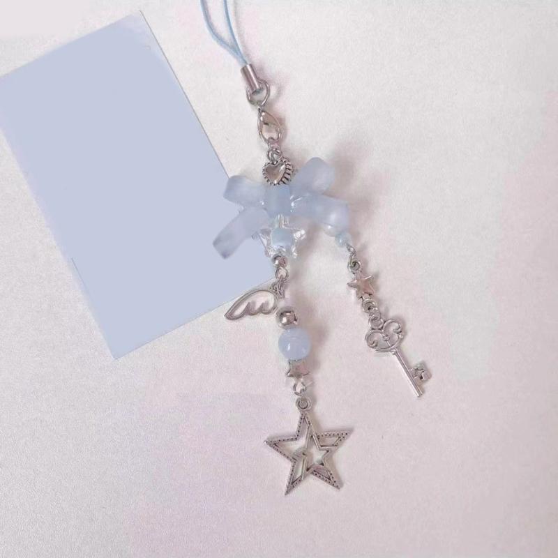 Sweet Phone Chain Strap Lanyard Bowknot Butterfly Pendant Phone Charm Hanging Decoration Cute Phone Accessories