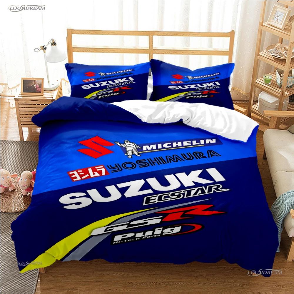 

Suzu Motorcycle Casal Всесезонний комплект постільної білизни Покривало-ковдра Постільна білизна М яка наволочка та наволочки Односпальний/Двоспальний/Євро/Королівський AU Queen(210*210cm)3pcs