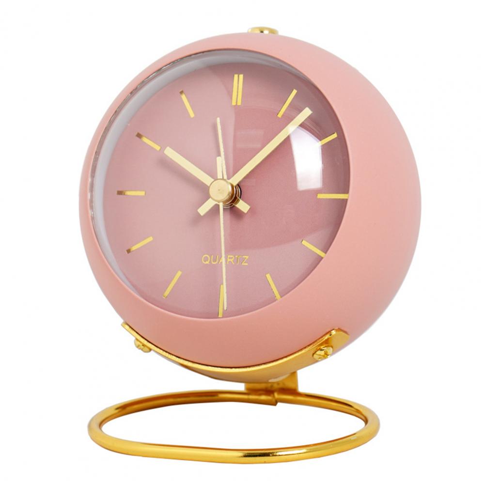 Analog Alarm Clock Pointer Design Mute Metal Luminous Desktop Clock Electronic Quartz Clock Living Room Desk Decor for Kids Room