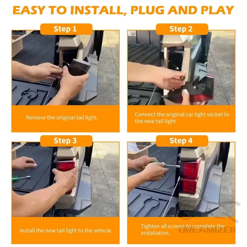 12V LED Tail Lights Rear Brake Stop Lights 2413766 For Polaris Ranger 1000/1000 Crew/XP 1000/XP 1000 Crew Accessories