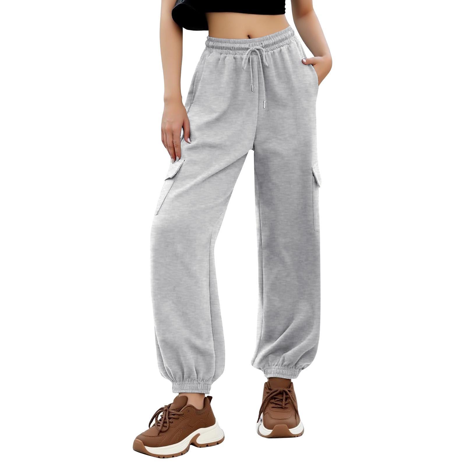 

Женские штаны для тренировок Модные Свободные Удобные Повседневные Оверсайз Флисовые Джоггеры с Карманами Одежда M