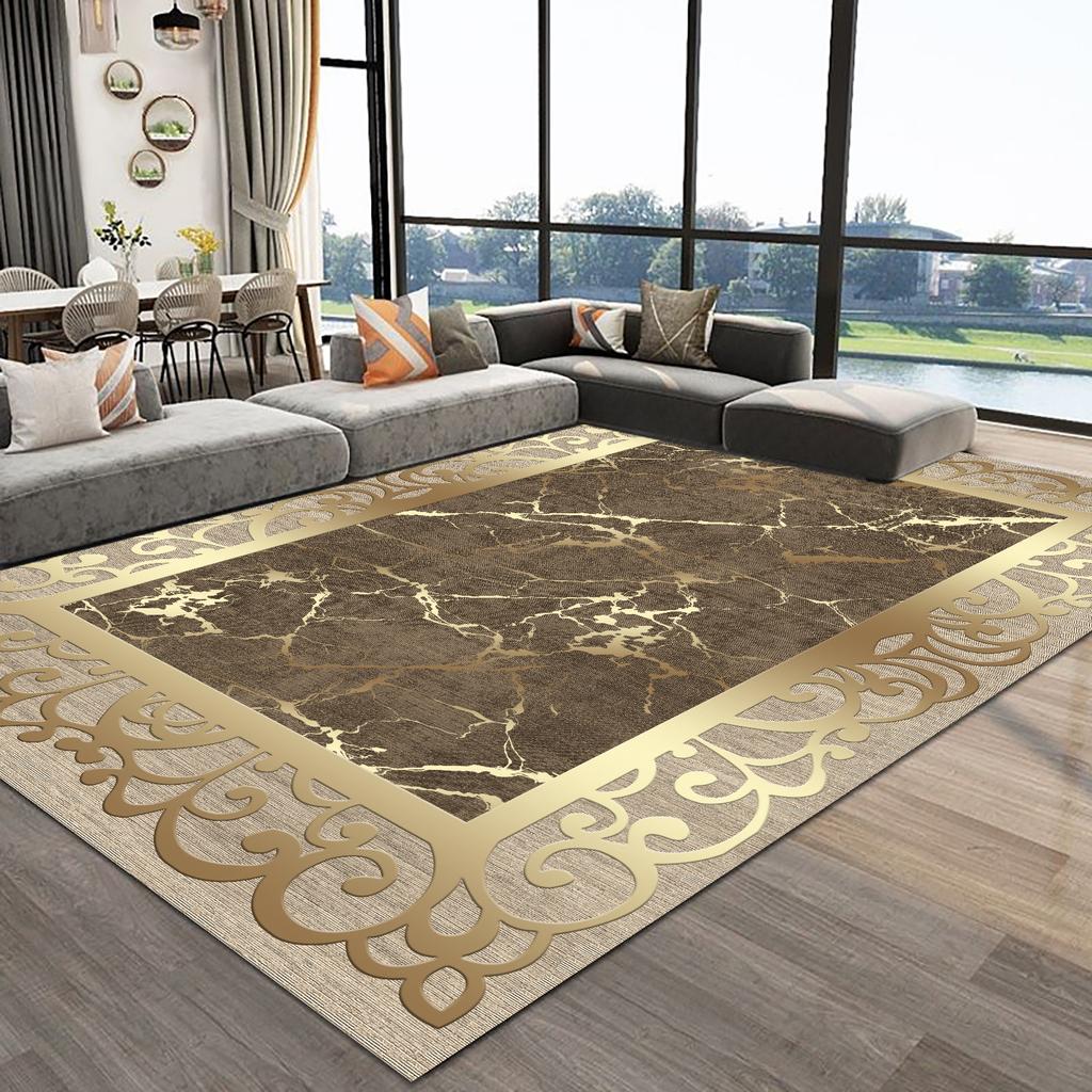 Europe Style Carpet for Living Room Abstract Sofa Table Side Area Rug Luxury Geometric Bedroom Decoration Rug Non Slip Floor Mat