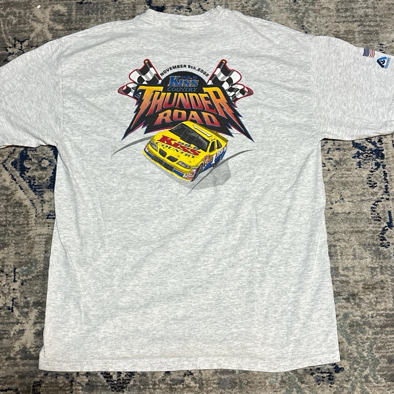 

Vintage Nascar T-Shirt Men s Large Gray KISS Country Thunder Road 2002 Racing XL