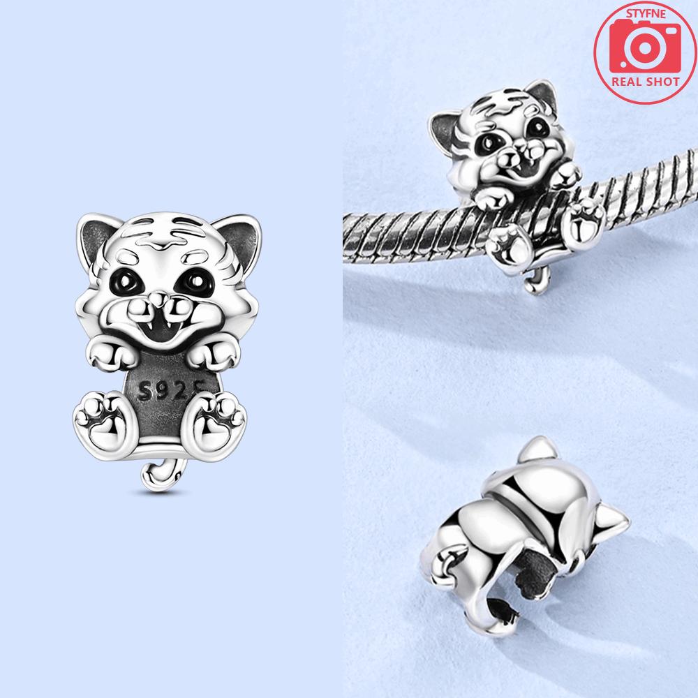 Animal Charms 925 Silver Antelope Tiger Lion Beads Fishbone Dinosaur Pendant Fit Bracelet Woman Fashion Jewelry Exquisite Gifts