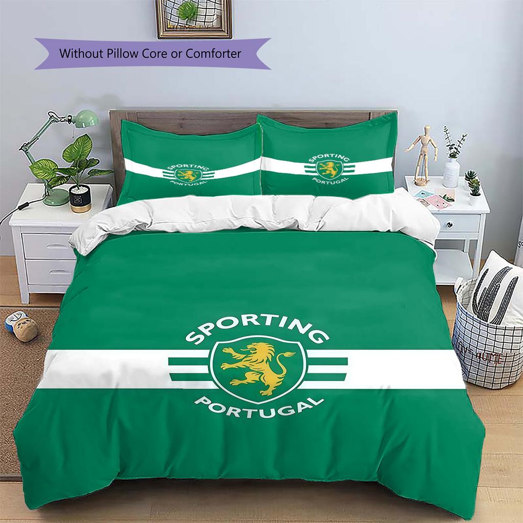 Sporting CP Pattern Bedding Quilt Set Home Decoration Gift (1 * duvet cover + 2 * pillowcase without core)