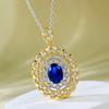 2023 New 5A Zircon Italian Craft Palace Style Sapphire Necklace Pendant for Women and Women's Jewelry