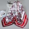 Foulard quadrato in seta stile influencer: Sciarpa da collo da donna alla moda, Sciarpa, Protezione solare, Garza stampata, Accessorio per abbigliamento professionale