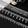 10Yards Rhinestone Chain Sparkle Crystal Diamond Silver Tassel Rhinestone Clothing Accessories DIY Wedding Party Gift Decoration