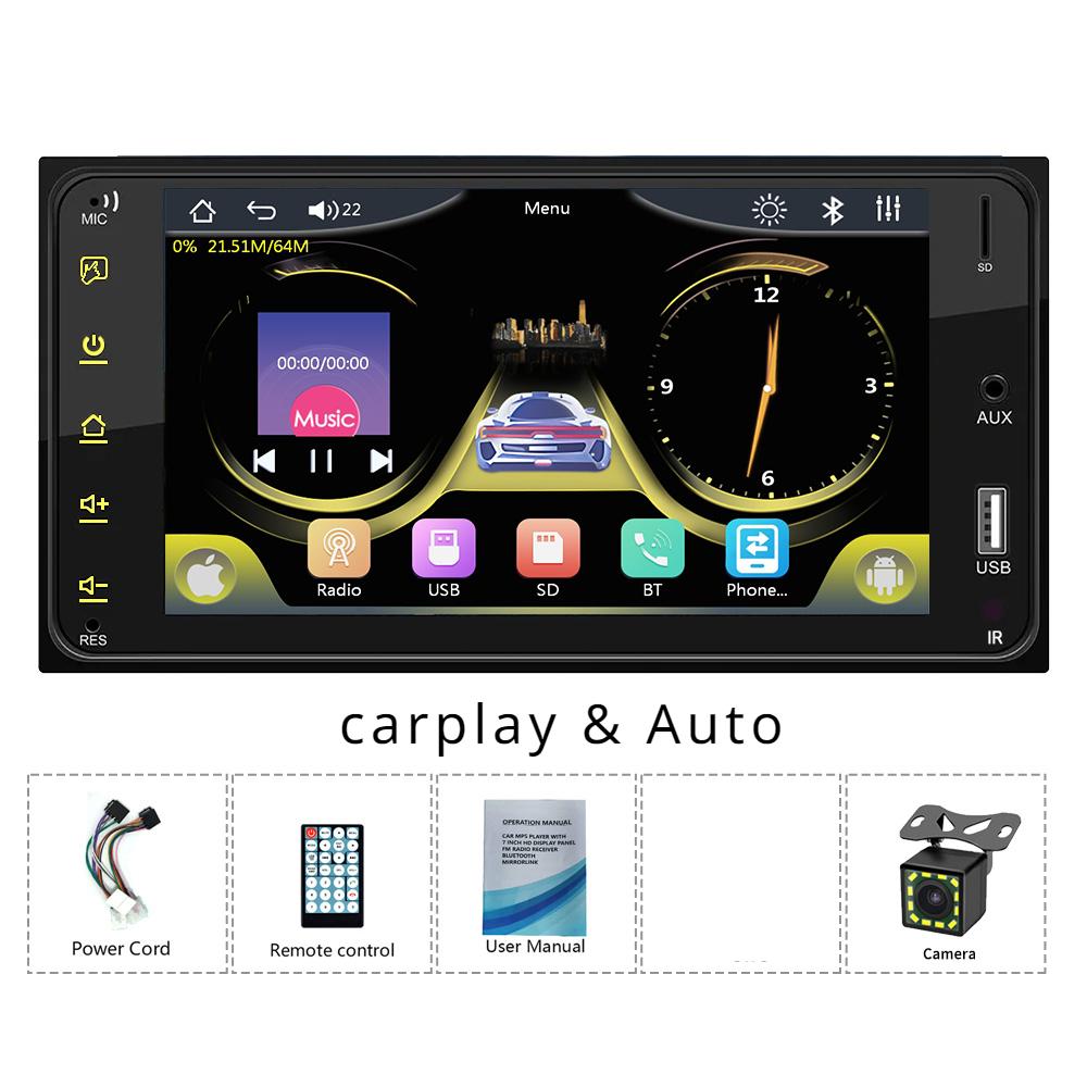 

REAKOSOUND 7 для Toyota MP5 2din USB Carplay Авто Радио Мультимедийный плеер MirrorLink HD Автомобильный аудио FM стерео BT размер 200*100 мм MP5