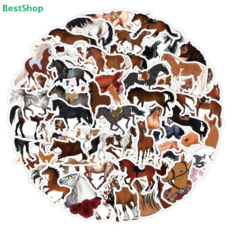 60 Pcs Horse Stickers Pack – Waterproof Vinyl Decals for Laptop, Water Bottle & Scrapbooking
