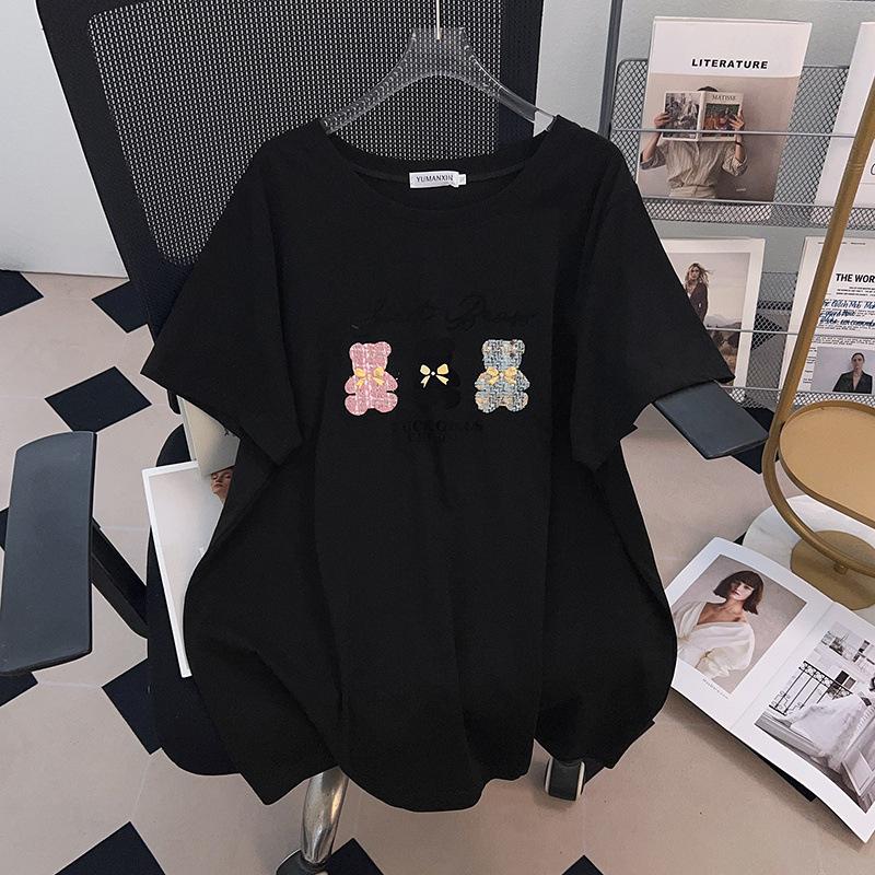 Women's Plus Size Loose Mid-Length Short-Sleeved Round Neck T-Shirt