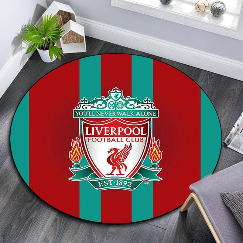 Liverpool Football Club2 Runde Teppich, Teppich für Wohnzimmer Schlafzimmer Sofa Spielzimmer Dekor, Rutschfeste Bodenmatte