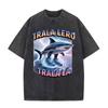 T-shirts Meme Chat Drôle de Survivant de la Circoncision pour Mode Unisexe Hip Hop Vintage T-shirt Vintage Lavé Pur Coton T-shirts Unisexes