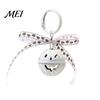 Hanging Bell Keychain Halloween Pumpkin Keychain, Hollow Head Key Ring Decorative with Ribbon Bow, Backpacks Charm for Holiday Party Decoration