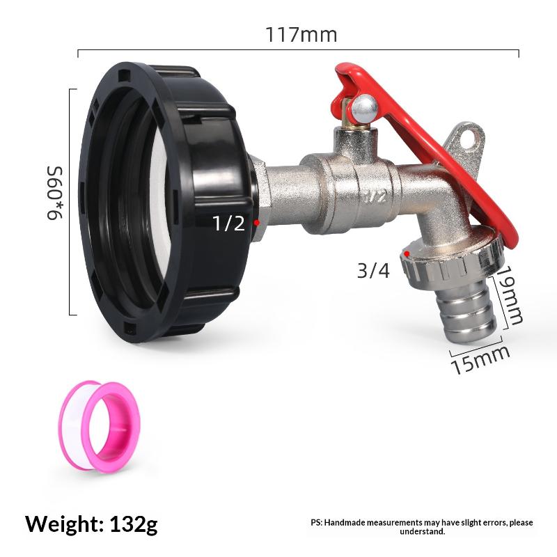 Brass Ibc Tank Valve Faucet With Lock 1/2 Inch Tonne Switch Adapter Zinc Alloy Water Tap For Ibc Tank Accessories