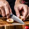 Grandsharp 3.7"Paring Knife Japan Style Damascus AUS-10 Steel Fruit Peeler Knife Ultra Sharp With Red Resin + Carbon Fiber Handl