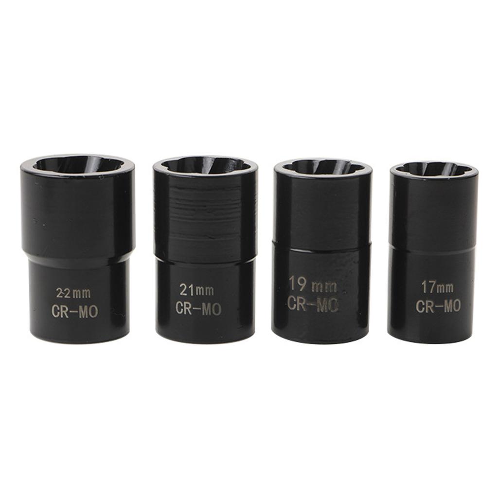 5 Piece Spline Wheel Nut Wrench Wheel Lock Socket Wheel Nut Remover Set for 22mm, 21mm, 19mm, 17mm with Portable Storage Box for  , Nuts,
