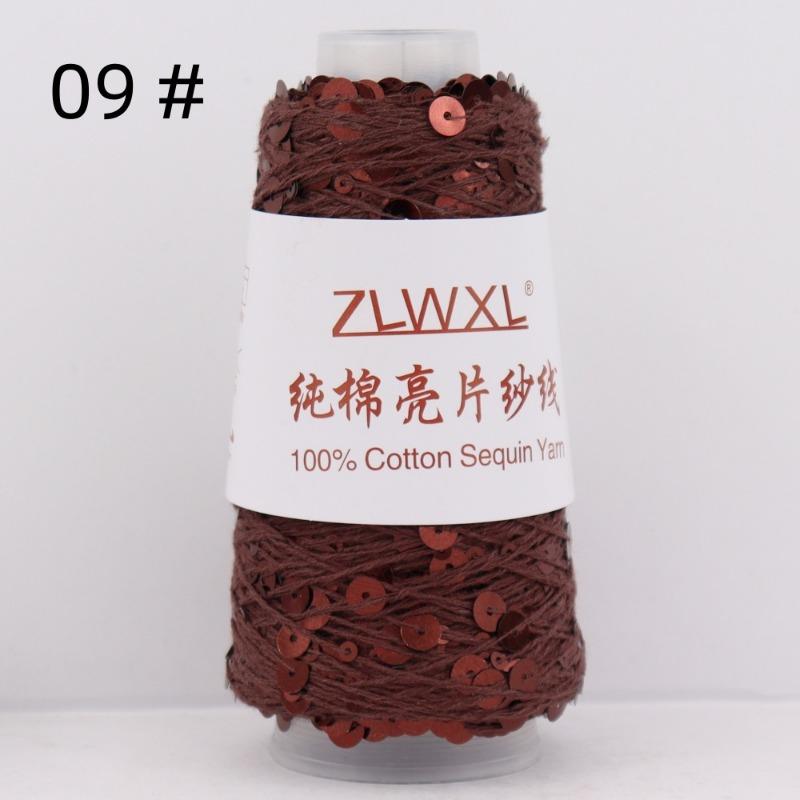 1000g /3200M 100% Cotton Yarn 6mm+3mm Special Sequin Yarn DIY Knitted Garment Accessories Rag Doll Knitting Yarn