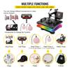 SucceBuy Heat Press 15x12 Inch 5/6/8 In 1 Digital Multifunctional Sublimation 360 Degree Rotation for T Shirts Hat Mug Cap Plate