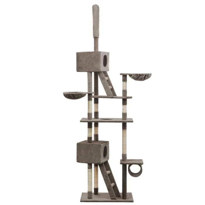 Arbre à chat - vidaXL - 170522 - Gris - 230-260 cm - Griffoirs en sisal