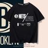 Camiseta de manga curta Nets playoff masculina e feminina verão marca de tendência esportes de basquete folgada casual roupas de treino roupas para pais e filhos