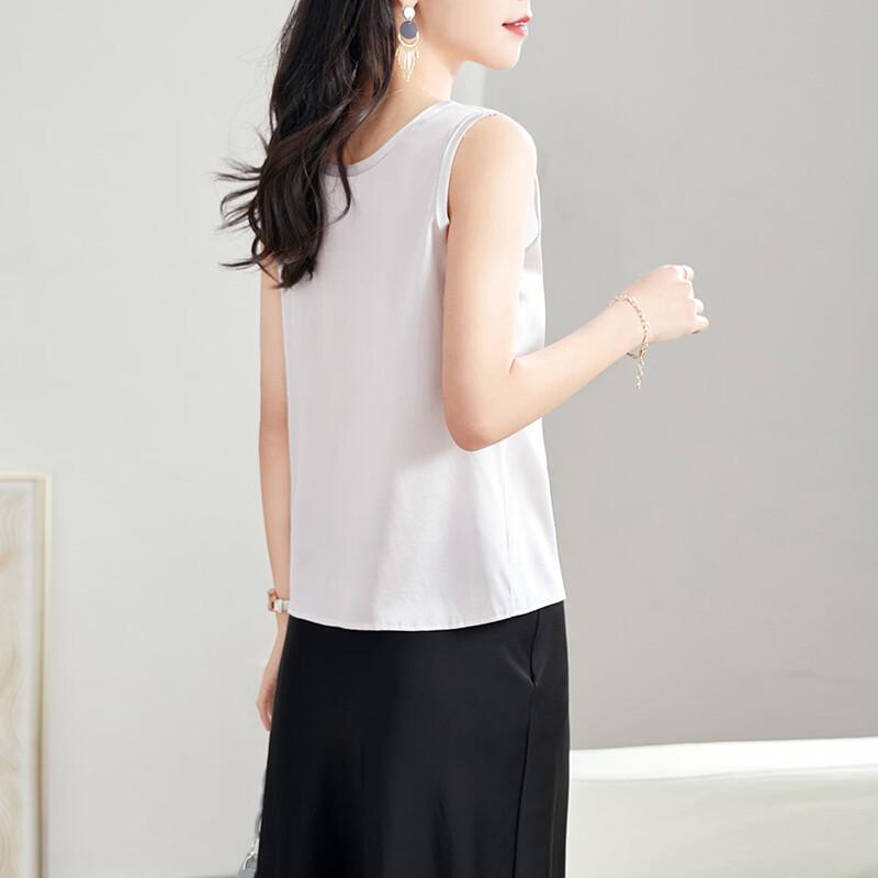 Srcr Women's 92% Mulberry Silk U-Neck Sleeveless Vest Top