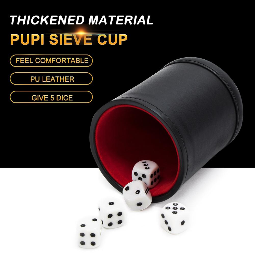 Flannel Dice Cup Bar Party KTV Entertainment Game with Dices Dustproof Portable for KTV Carrying Decoration