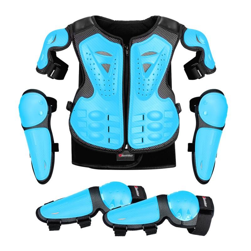 Kids Protective Armor Set Cycling Skateboarding Skiing Outdoor Sports Elbow Shoulder Knee Pads 5-Piece Gear