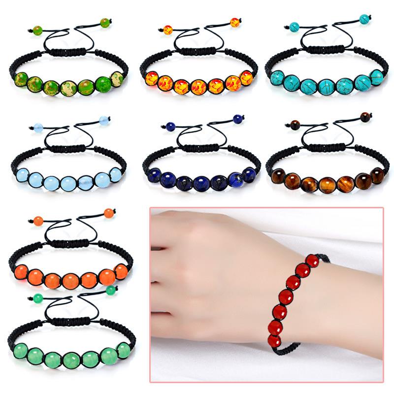 Buy Charm Bracelet Buddhist Reiki Stone Energy Yoga Bracelet Weaving