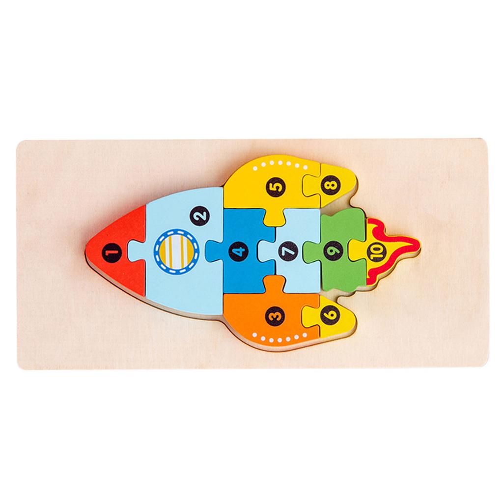 Wooden Matching 3D Puzzle Educational Interesting Matching Jigsaw Puzzle Toy for Home Party Type 6