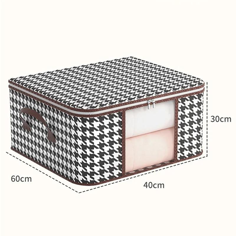 1/2pcs Large Capacity Clothes Quilt Storage Bag Non-woven Fabric Closet Organizer Dust-proof Moisture-proof Packaging 50/75L