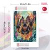 German Shepherd Pattern  3pcs 100% Round Full Drill 5D DIY Diamond Painting Embroidery Cross Stitch Rhinestone Décor