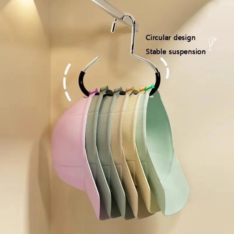 1-10pcs Circle Ring Hat Hanger Non-marking Non-slip Hat Storage Hook Closet Bedroom Saving Space Scarf Towel Tie Hanging Rack