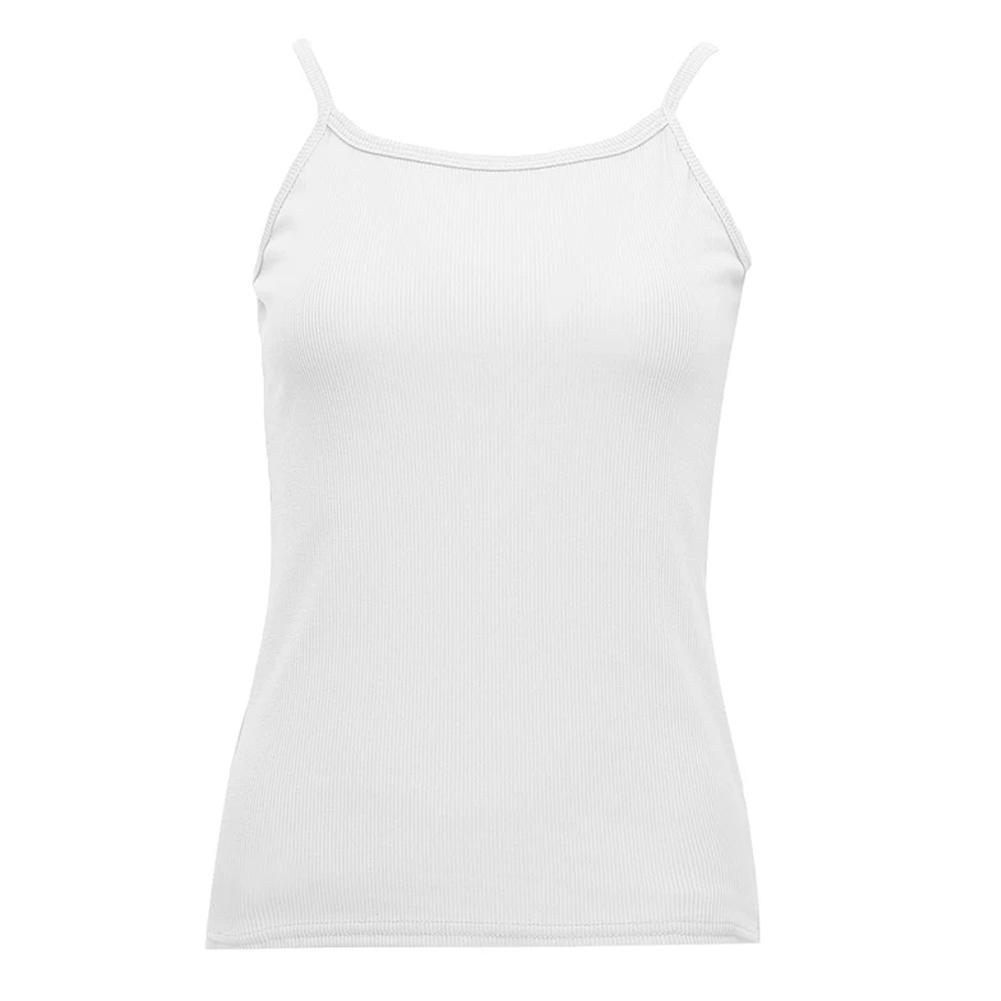 Kvinner O-hals Sommervest Ermeløs Sexy Basic T-skjorte Ribbete Tank Casual Topper