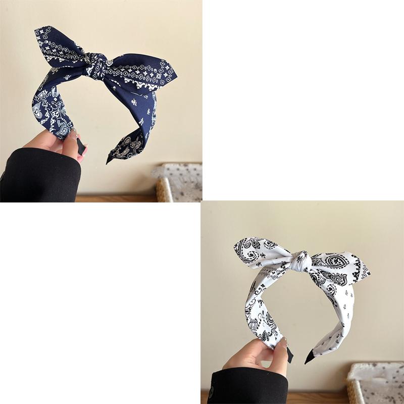 1/2pcs Elegant Fabric Wide Cashew Print Headband for Woman Retro Wear When Going Out Hair Band Girl's Face Washing Headb