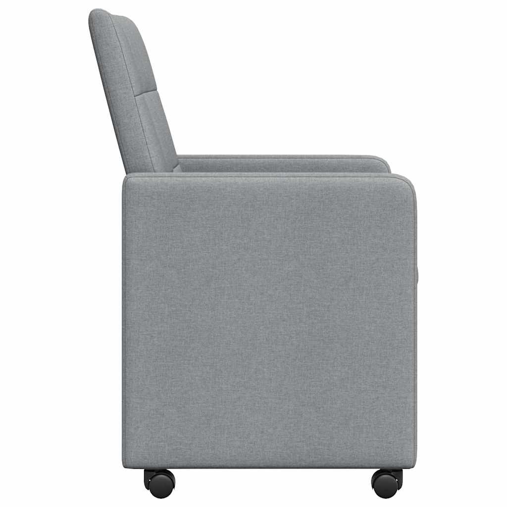 Dining Chairs with Casters 2 pcs Light Grey 58 x 65 x 94 cm Fabric