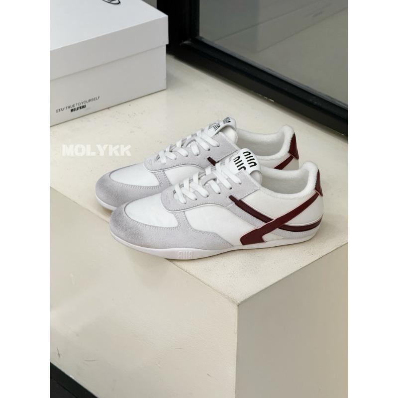 Leather retro color matching soft sole women's spring new breathable comfortable versatile sports and leisure shoes