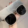 New White Concave Shape Sunglasses Big Frame Big Face Square Sun Glasses Women Vintage Brand Designer Shades Uv400 Eyewear