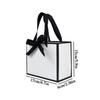 10pcs Small White Black Gift Bags with Handles Thank You Bags with Bow Ribbon Party Favor Bags