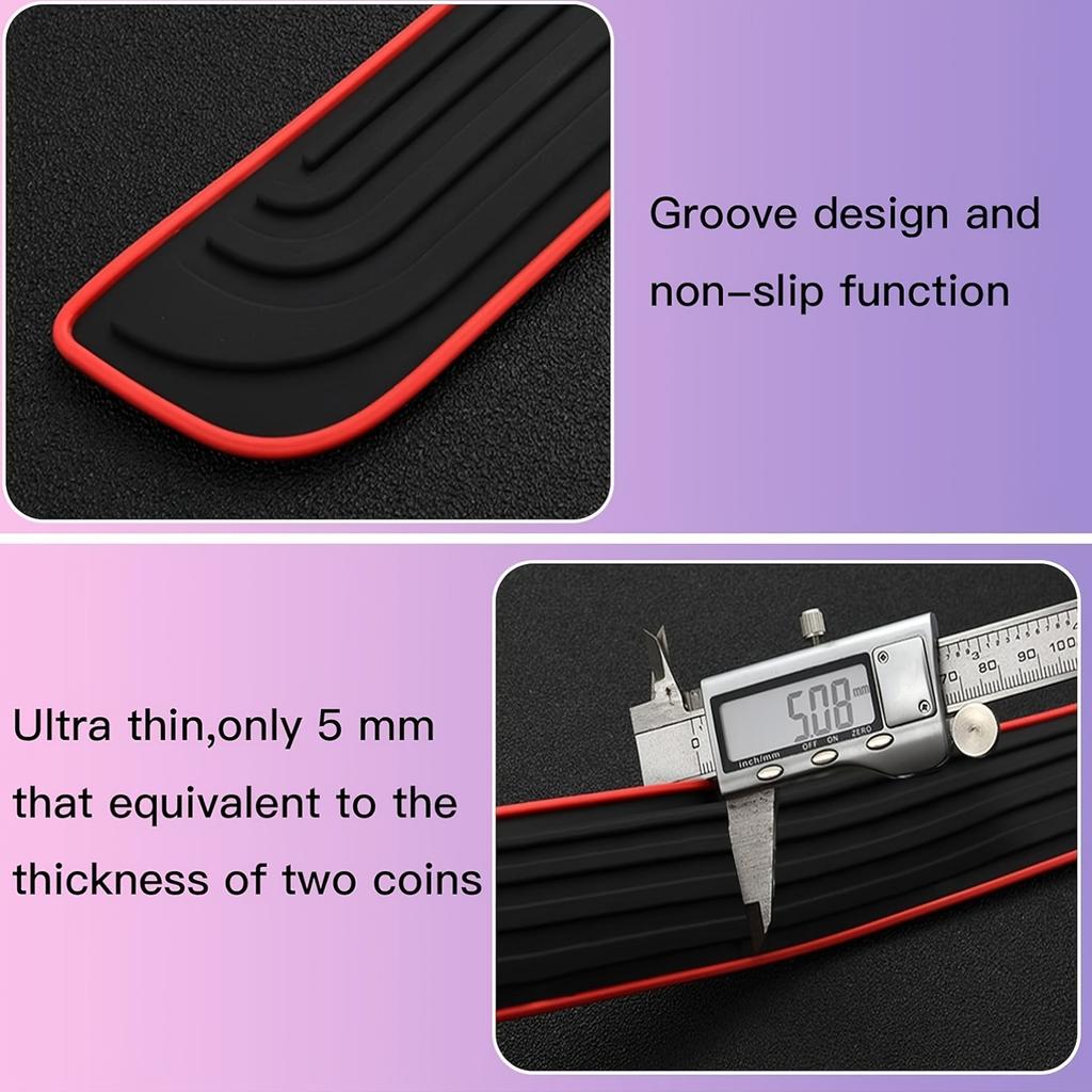 4 Pezzi Soglie Porta in Gomma - Tappetini per Pavimento Auto e SUV Durevoli, Resistenti ai Graffi e alla Polvere, Universali Antigraffio e Graffi, Protezione Interna