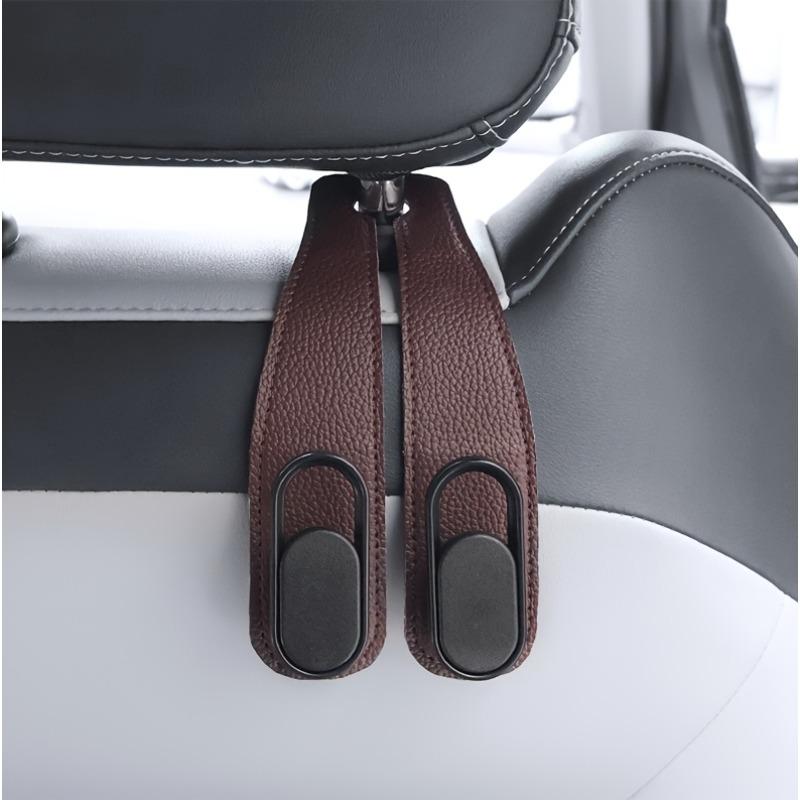 1pc Universal Car Seat Back Hooks - Heavy-Duty PVC Leather Multi-Functional Organizer for Bags, Shopping, Beverages