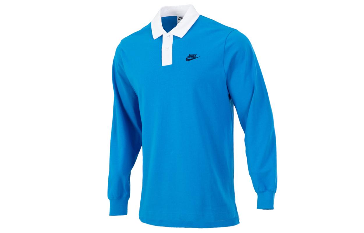 Nike Polo Shirts Men s Blue Polo Collar Moderate Straight Fit DD6180-435 L