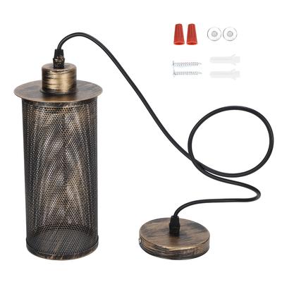 Abat-jour Industriel en Maille E27 Art du Fer Suspension Abat-jour pour Bar Café AC85‑265V