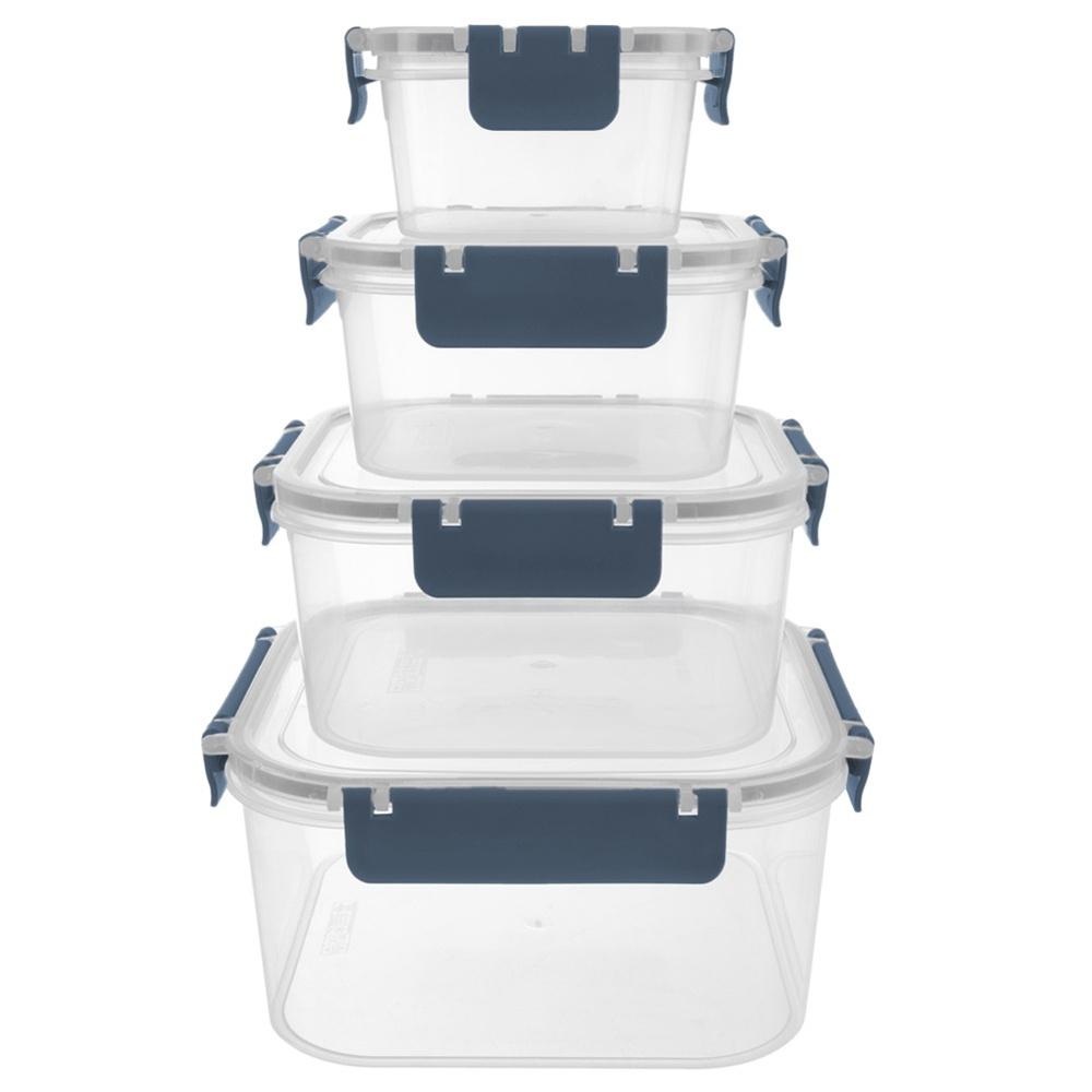 4x Pojemnik Kuchenny Hermetyczny do Żywności z Uszczelką Zestaw Pojemników