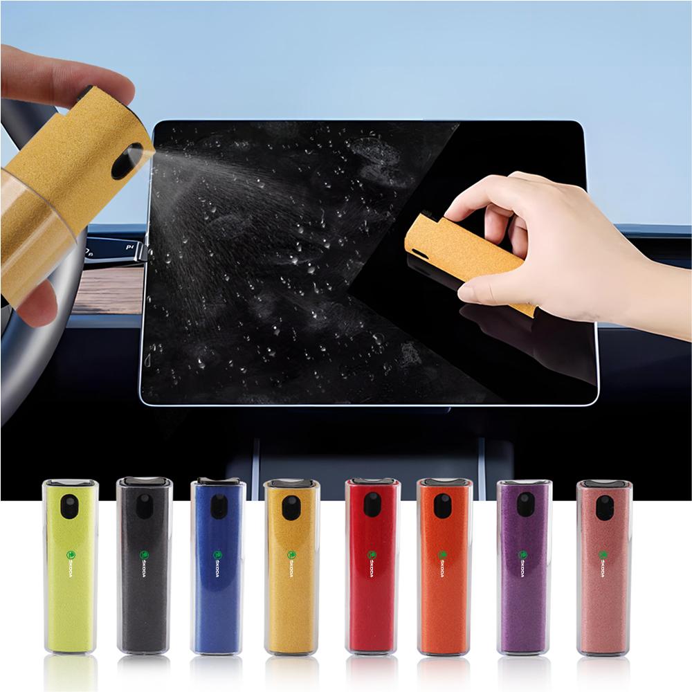Car 2 in 1 Screen Cleaner Spray Phone Tablet Ipad Dust Remover For Skoda S Fabia Rapid Superb Octavia A5 a7 2 Kodiaq Scala VRS xkzm13