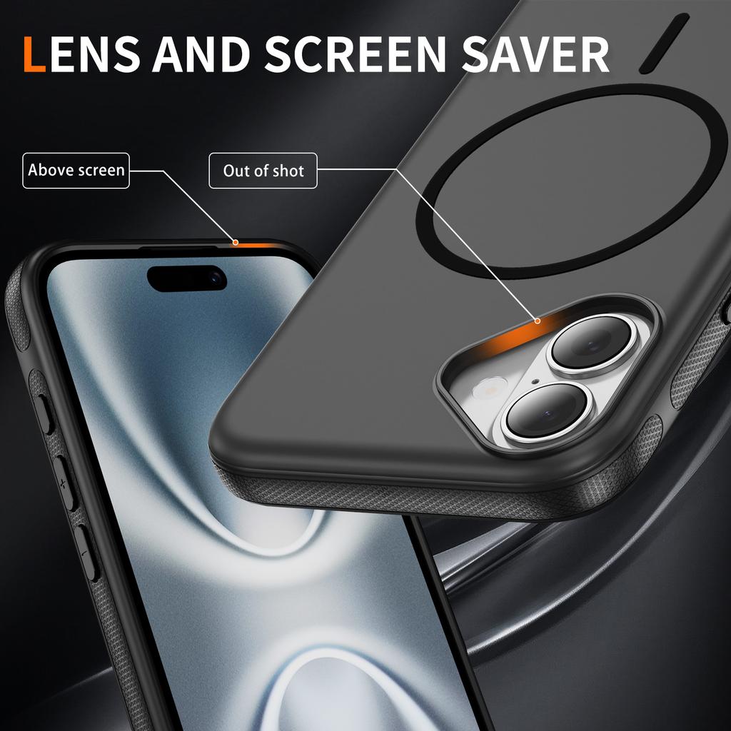For iPhone 17 Case Compatible with MagSafe 2.8mm PC+2.2mm TPU Shockproof Hybrid Phone Cover